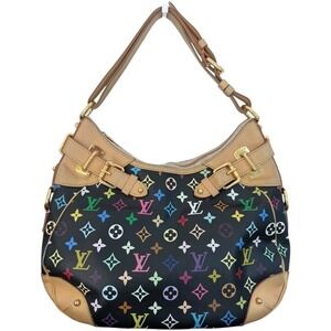 Louis Vuitton Murakami Multicolor Greta Bag Noir Leather Trim Gold Hardware